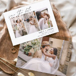 Elegant Save the Date 4 Photo Invitations<br><div class="desc">Modern and Elegant Landscape Horizontal Three (4) Photo Save the Date Wedding with hand lettered script typography. The save the date invitation magnet includes script typography and chic and simple design that you can add your customized engagement photograph picture to.</div>