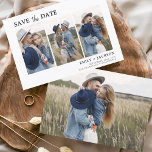 Elegant Save the Date 4 Photo Simple<br><div class="desc">Modern and Elegant Landscape Horizontal Four (4) Photo Save the Date Wedding Magnet with hand lettered script typography. The save the date invitation magnet includes script typography and chic and simple design that you can add your customized engagement photograph picture to.</div>