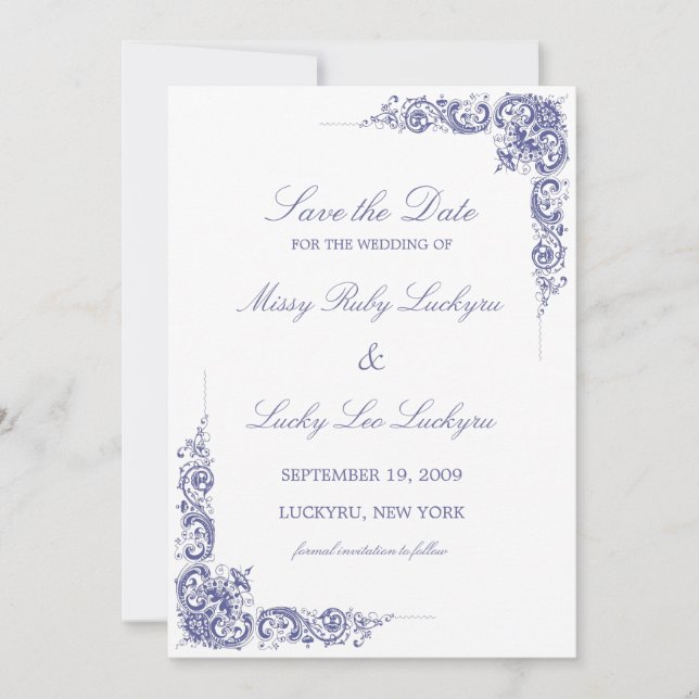 Elegant Save the Date Announcement (Front)