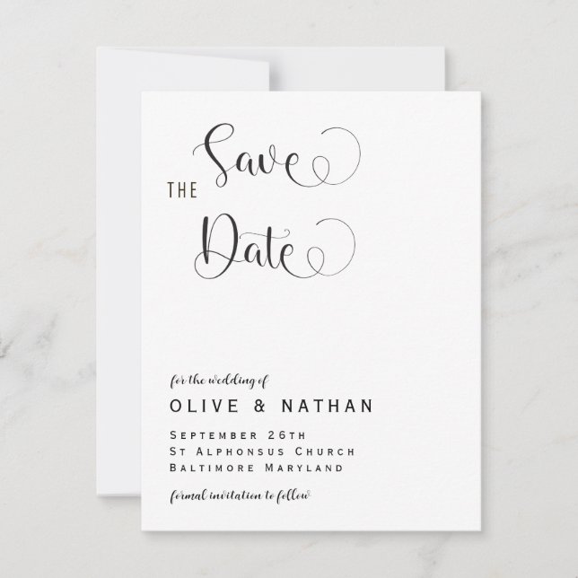 Elegant Save the Date Announcement Template (Front)
