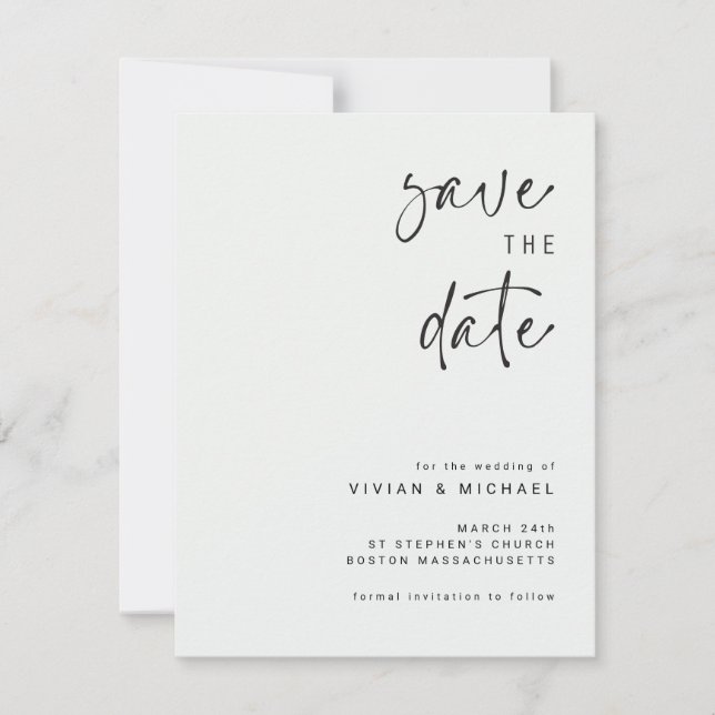 Elegant Save the Date Announcement Template (Front)