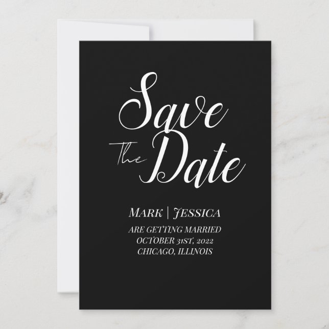 Elegant Save The Date Card | Minimal Modern (Front)
