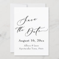Elegant Save the Date Card Poppies Gold Confetti