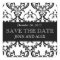 Elegant Save the Date Damask Stickers Black