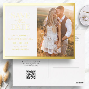 Elegant Save The Date Foil Invitation Postcard
