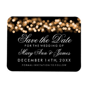 Elegant Save The Date Gold Hollywood Glam Magnet