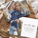 Elegant Save the Date Handwritten Photo<br><div class="desc">Handwritten Budget Wedding Save the Date Cards that have a photo on the front and back. The Save the Date Fall,  Autumn,  Winter,  Spring or Summer cards contain a modern hand lettered cursive script typography that are elegant,  simple and modern to use after you minimalist simple wedding day celebration.</div>