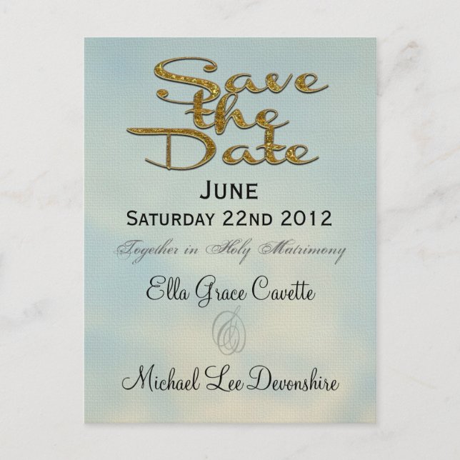 Elegant Save the Date II Wedding Reminder Announcement Postcard (Front)