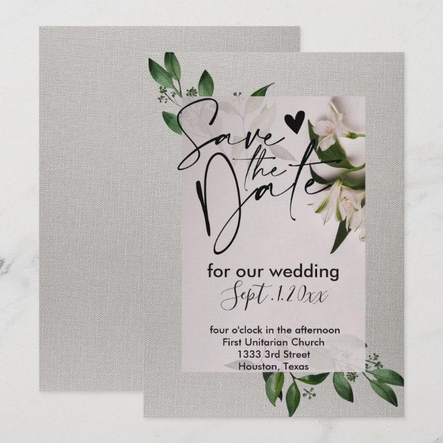 Elegant    save the date invitation (Front/Back)