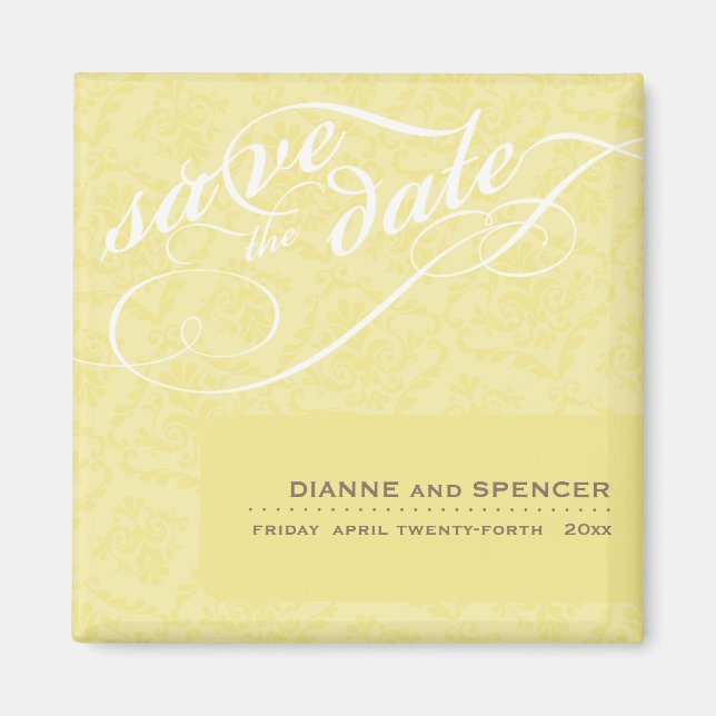 ELEGANT SAVE THE DATE MAGNET :: fancy text 2 (Front)