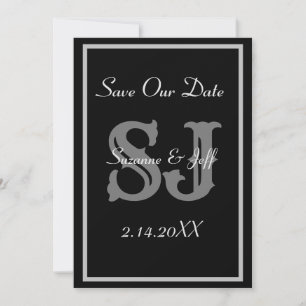 Elegant Save The Date Monogram Wedding  Invitation