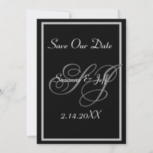Elegant Save The Date Monogram Wedding  Invitation