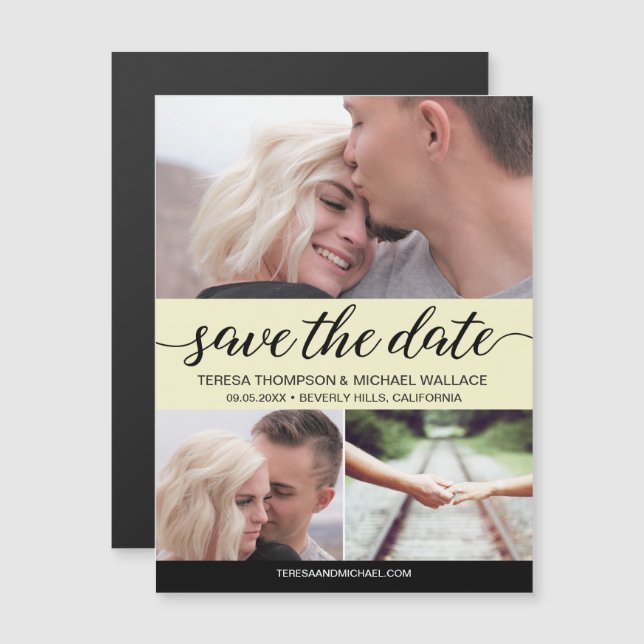 Elegant "Save the Date" Personalized Wedding Magne Magnetic Invitation (Front/Back)