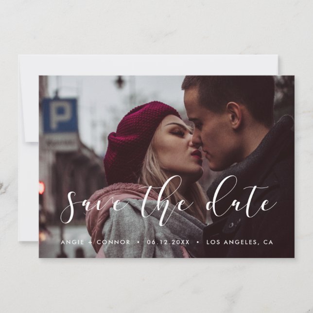 Elegant Save the date photo card (Front)