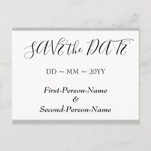 Elegant "SAVE the DATE" Postcard