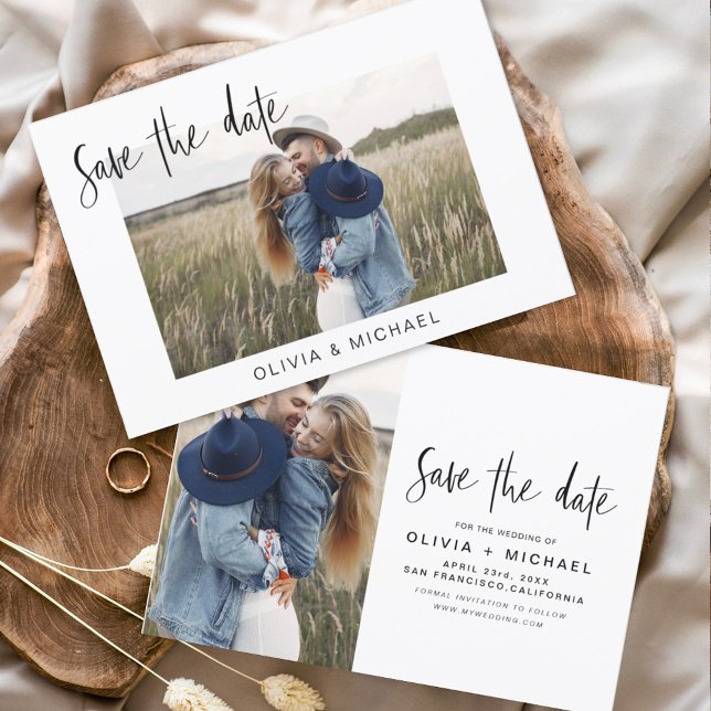 Elegant Save the Date Script Photo Minimalist (Creator Uploaded)