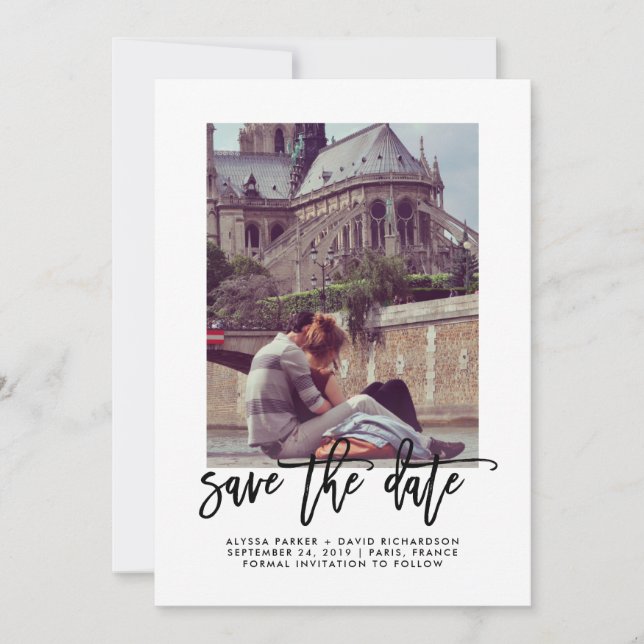 Elegant Save the Date | Typography and Photo (Front)