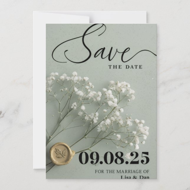 Elegant Save the Date Wedding Invitation  (Front)