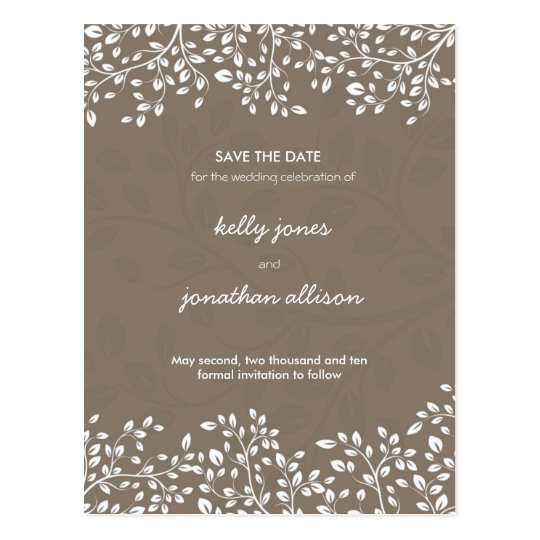 Elegant Save the Date Wedding Invitation Postcard