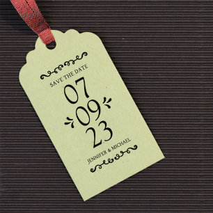 Elegant Save the Date Wedding Rubber Stamp