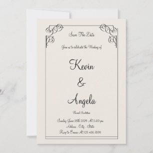 Elegant Save The Date Weeding Invitation