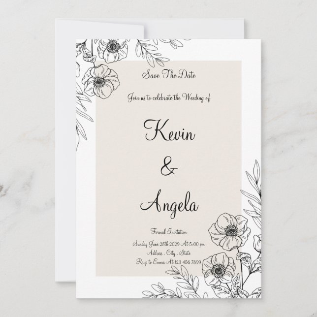 Elegant Save The Date Weeding  Invitation (Front)