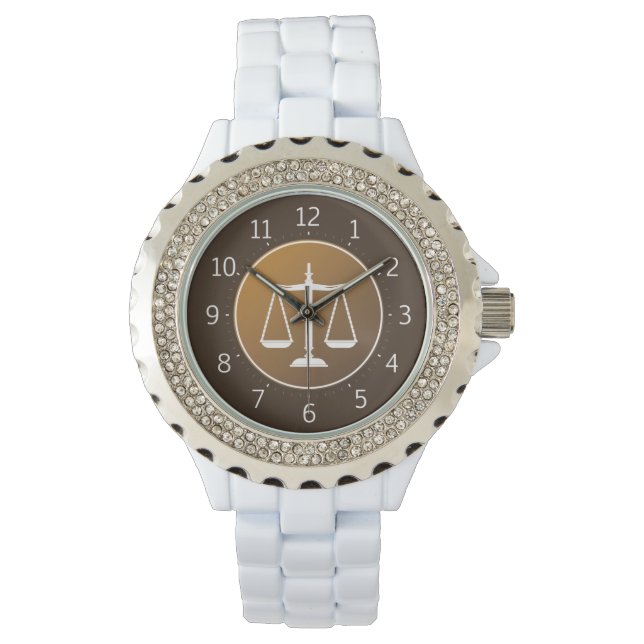 Elegant Scales of Justice | Hand Watch (Front)