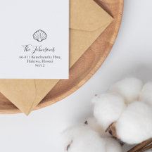 Elegant Scallop Shell Nautical Return Address