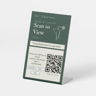 Elegant Scan to View Menu QR Code Sign 