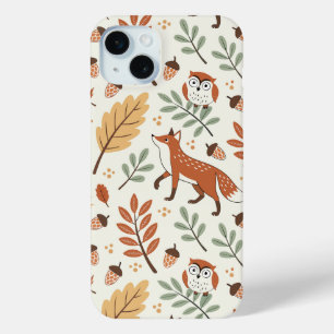 Elegant Scandinavian Fall Pattern iPhone 15 Mini Case