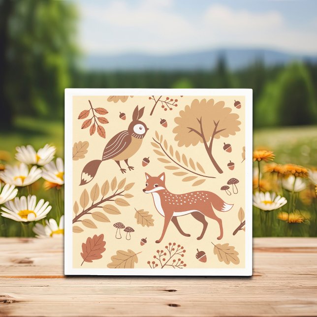 Elegant Scandinavian Fall Pattern Napkin (Creator Uploaded)