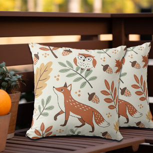 Elegant Scandinavian Fall Pattern Throw Pillow