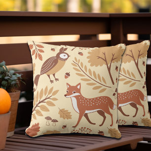 Elegant Scandinavian Fall Pattern Throw Pillow
