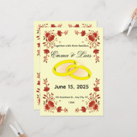 Elegant Scandinavian Floral Invite, Editable Templ