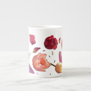 Elegant Scattered Floral Petal Mug Modern Mug