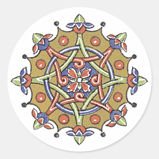 Élégant Sceau d'art antique Stickers personnalisés (Devant)