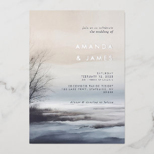 Elegant Scenic Abstract Landscape Winter Wedding