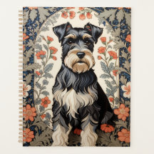 Elegant Schnauzer William Morris Inspired Floral