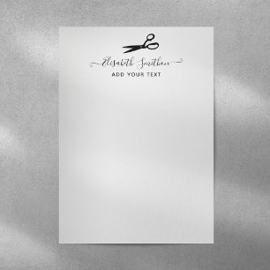   Elegant Scissors Hairdresser Personal Stationery