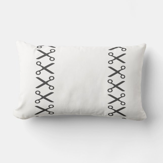 Elegant Scissors Pattern Cushion Pillow (Front)