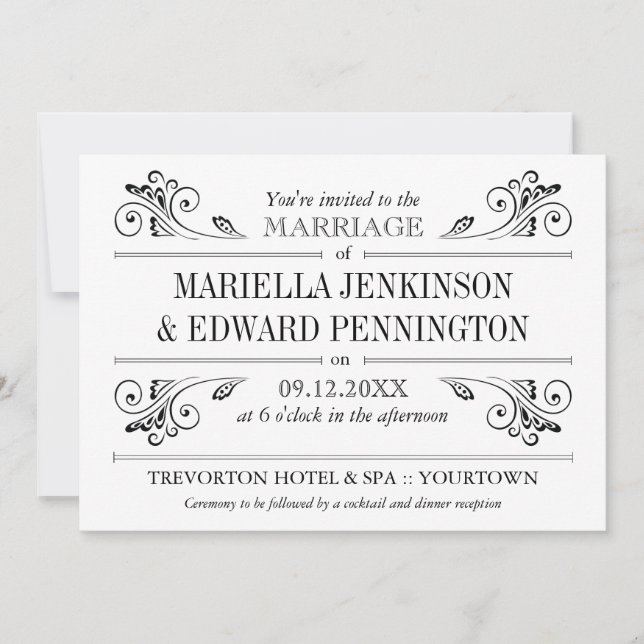 Elegant Sconce Wedding Invitation (Front)