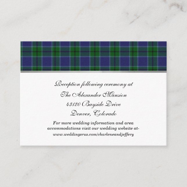 Elegant Scott Clan Plaid Mariage carte de boîtier (Devant)