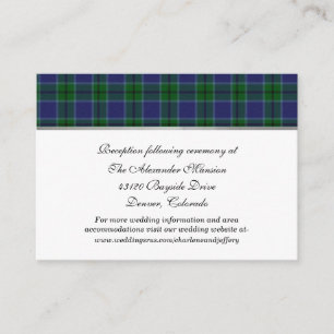 Elegant Scott Clan Plaid Wedding Enclosure Card