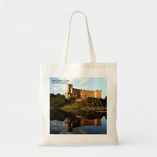 Elegant Scottish MacLeod Clan's Dunvegan Castle Tote Bag (Front)