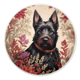 Elegant Scottish Terrier Dog Portrait  Ceramic Knob