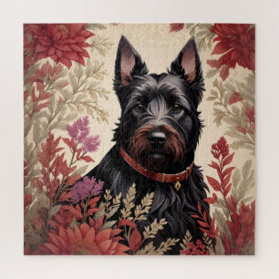 Elegant Scottish Terrier Dog Portrait Jigsaw Puzzle