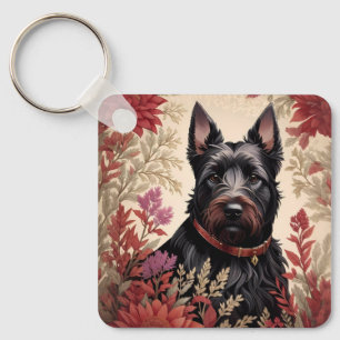 Elegant Scottish Terrier Dog Portrait  Keychain