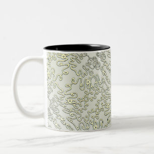 Elegant Scribble Pattern in Silver & Gold Two-Tone Coffee Mug
