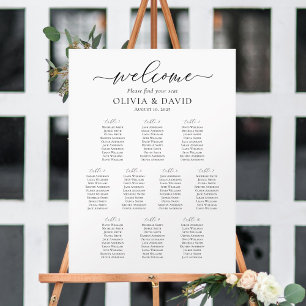 Elegant Script 10 Tables Welcome Seating Chart