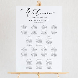 Elegant Script 14 Tables Welcome Seating Chart